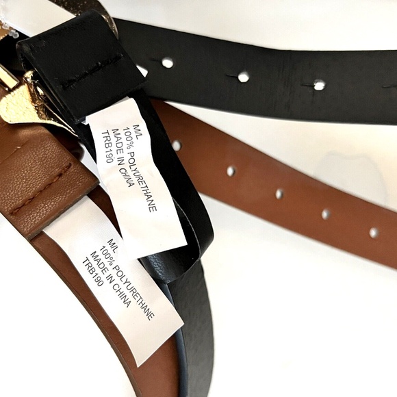 NWT Original 2pc TRUE RELIGION Belt Horseshoe Rhinestone Black Brown